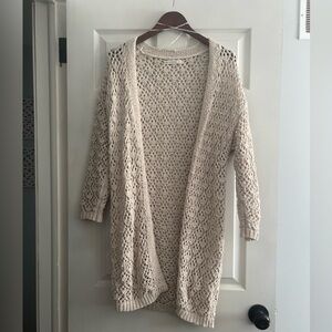 moon & madison Beige Open-Knit Cardigan